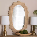 bali & pari Makoto Scalloped Natural Rattan Wall Mirror