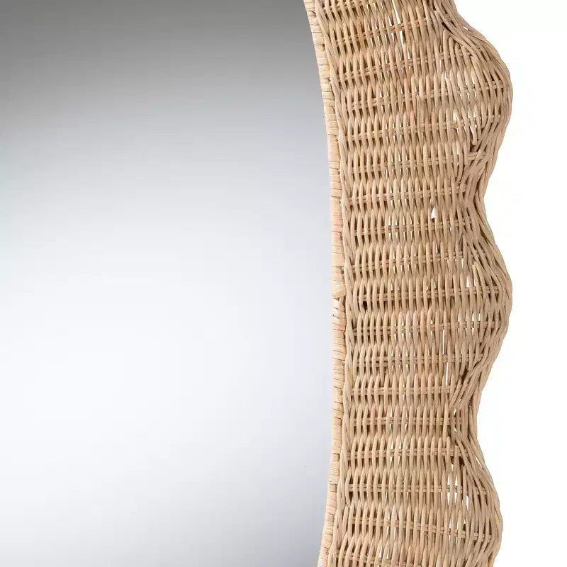 bali & pari Makoto Scalloped Natural Rattan Wall Mirror