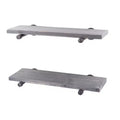 RESTORE Riverstone Grey 24 in. Shelves with Straight Brackets by Pipe Decor