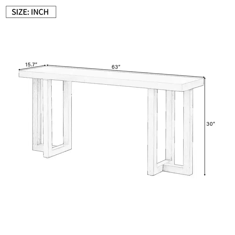 Okak 63IN Minimalism Console Table with Solid Wood Legs, Elegent Entryway Table with Thick Tabletop, Hallway Table for Living Room, Bedroom