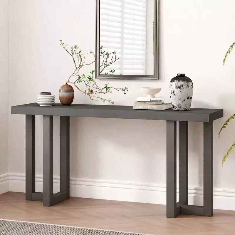 Okak 63IN Minimalism Console Table with Solid Wood Legs, Elegent Entryway Table with Thick Tabletop, Hallway Table for Living Room, Bedroom