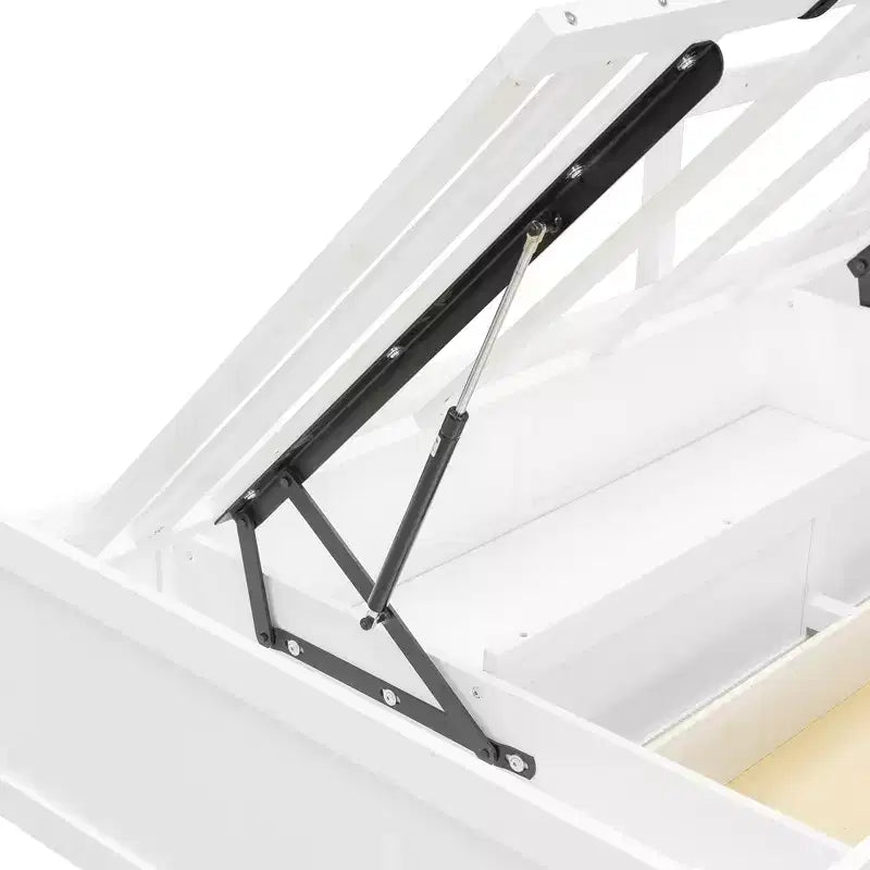Twin Bunk Bed with Wardrobe and Drawers, Loft Bed Frame with Storage Shelves and Hydraulic Bed for Kids Adults