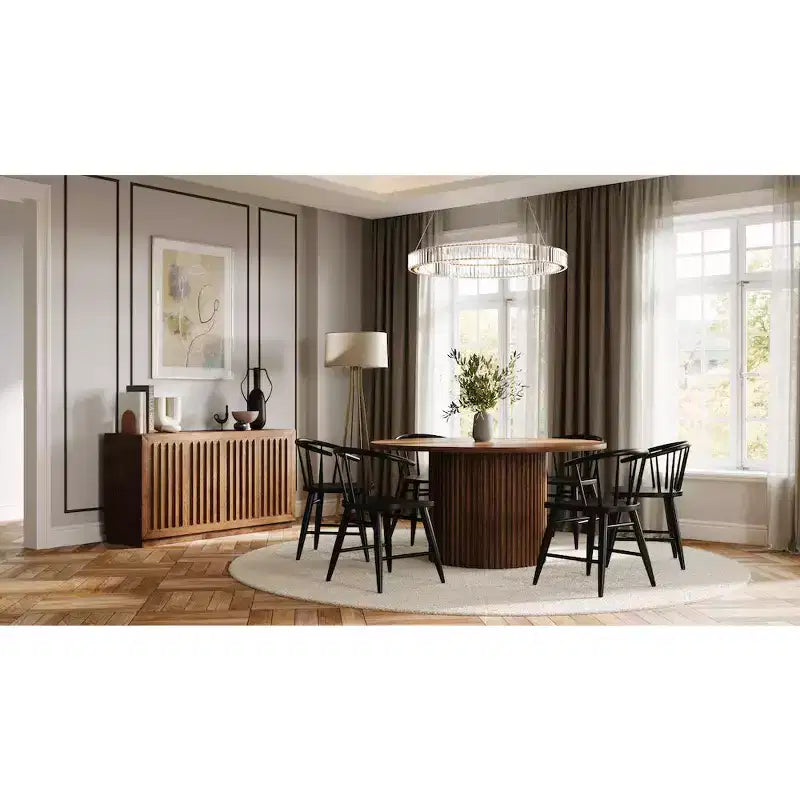 Jofran,Fitz Traditional Solid Wood Curved Back Spindle Dining Chair (Set of 2)