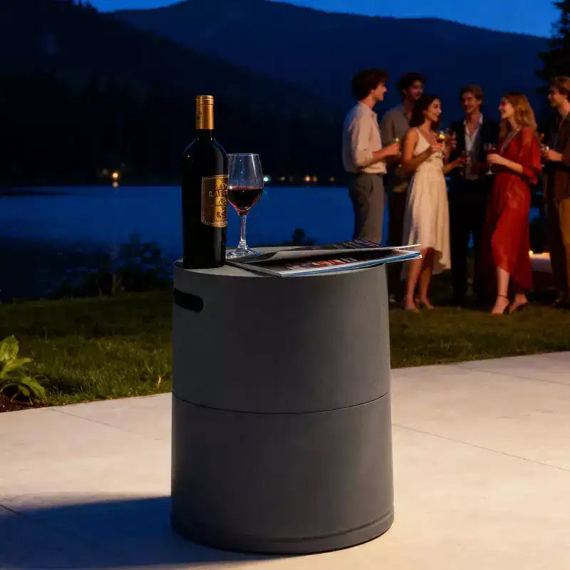 Steel Propane Tank Cover Round Tank Holder Hide-away Side Table