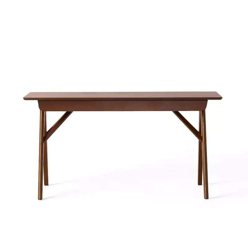 Okak 57IN Modern Computer Desk with Elegent Design, Home Office Desks with 1 Drawer, Standing Desk for Reading Room, Bedroom, Study, Walnut