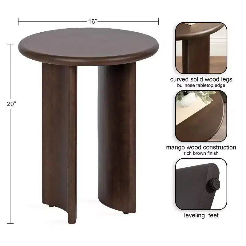 Kate and Laurel Erys Wood Side Table