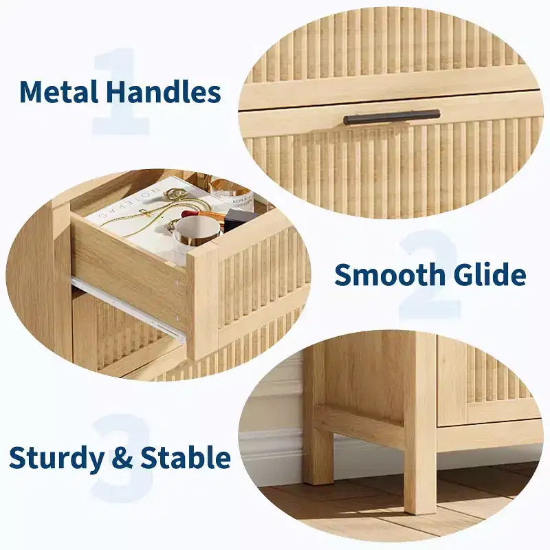 4-Drawer Dresser, Modern Wooden Bedroom Chest of Drawers With Handles and Storage Drawers, Farmhouse Style TV Stand for Living Room, Bedroom, Hallway