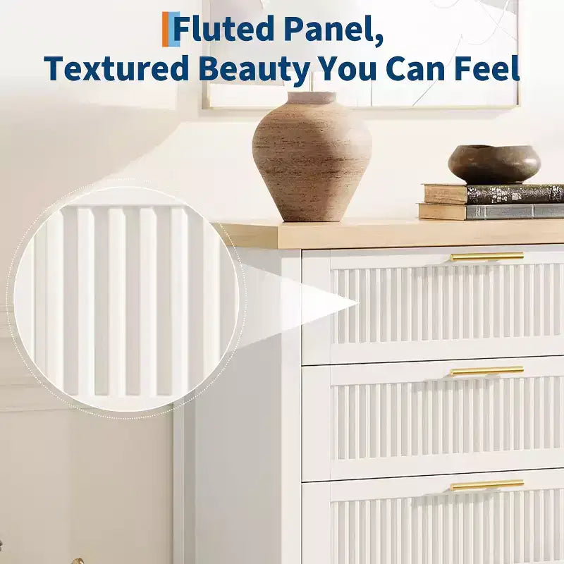 4-Drawer Dresser, Modern Wooden Bedroom Chest of Drawers With Handles and Storage Drawers, Farmhouse Style TV Stand for Living Room, Bedroom, Hallway