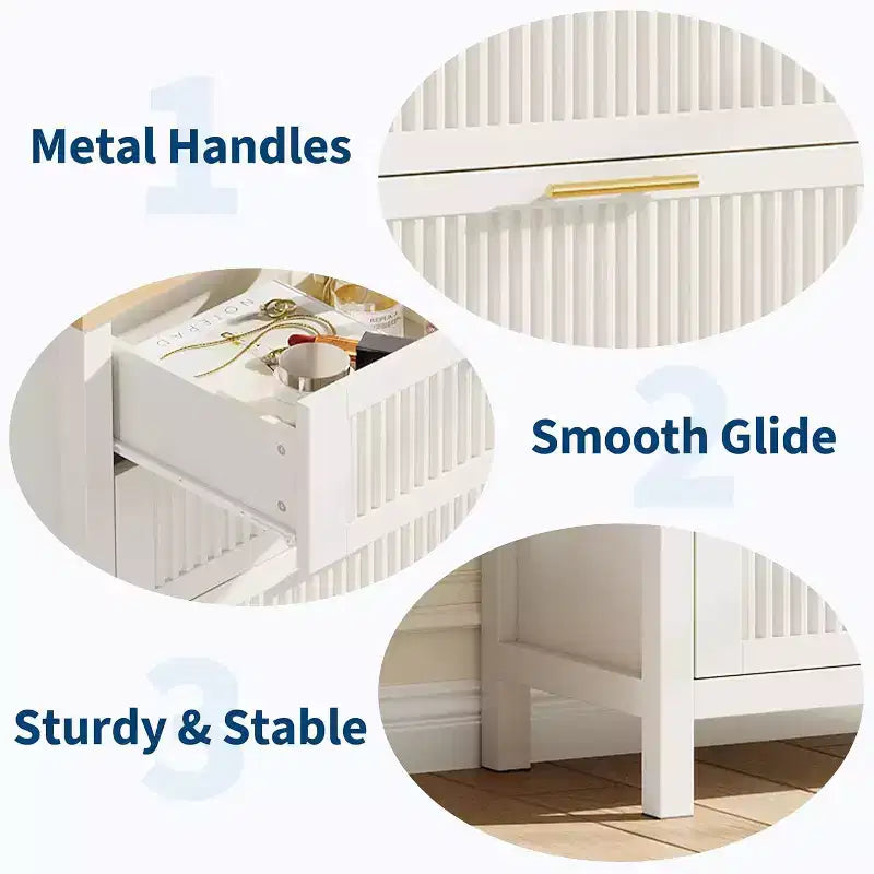 4-Drawer Dresser, Modern Wooden Bedroom Chest of Drawers With Handles and Storage Drawers, Farmhouse Style TV Stand for Living Room, Bedroom, Hallway