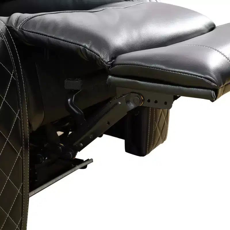 MAYEERTY Power Recliner Chair, Electric Leather Reclining Chair with USB Charging, LED Lighting & Adjustable Backrest for Living Room, Black