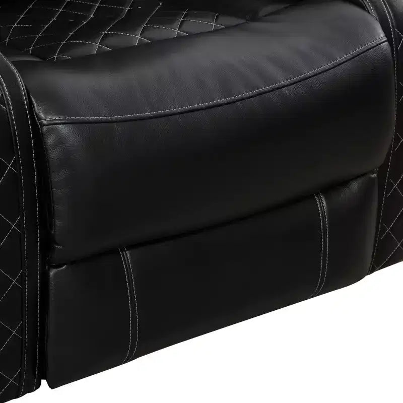 MAYEERTY Power Recliner Chair, Electric Leather Reclining Chair with USB Charging, LED Lighting & Adjustable Backrest for Living Room, Black
