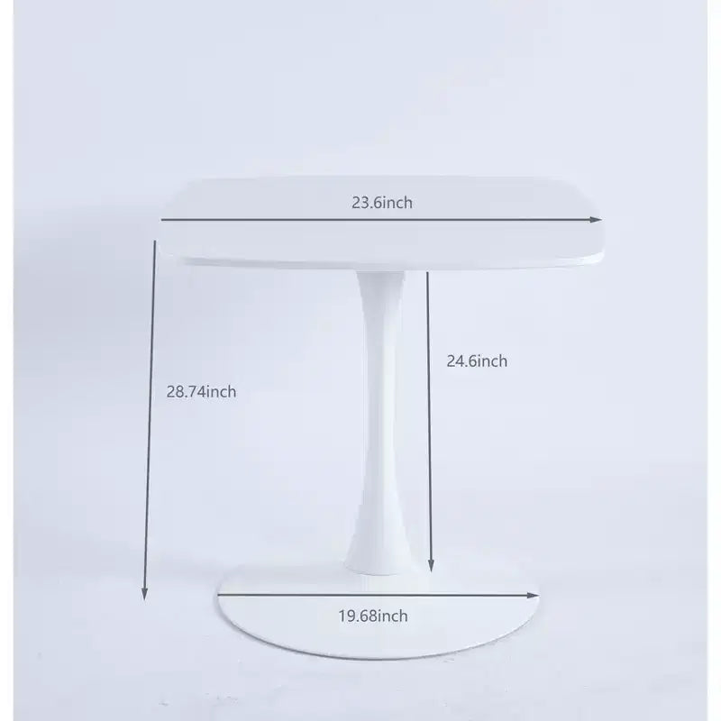 Homy Casa 23.62 Square Pedestal Dining Table  Modern Caf or Dining Table for Compact Spaces