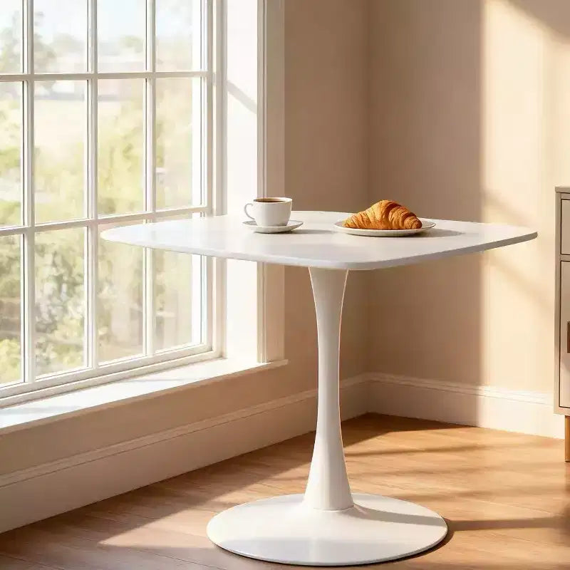 Homy Casa 23.62 Square Pedestal Dining Table  Modern Caf or Dining Table for Compact Spaces