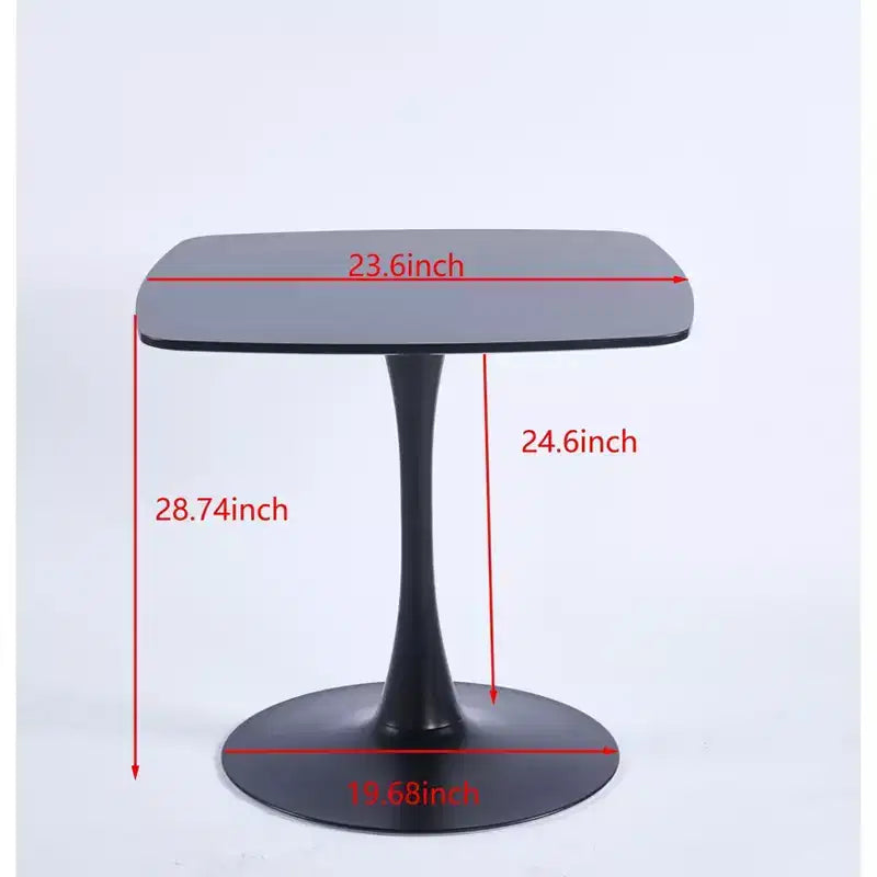 Homy Casa 23.62 Square Pedestal Dining Table  Modern Caf or Dining Table for Compact Spaces