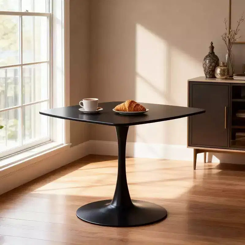 Homy Casa 23.62 Square Pedestal Dining Table  Modern Caf or Dining Table for Compact Spaces