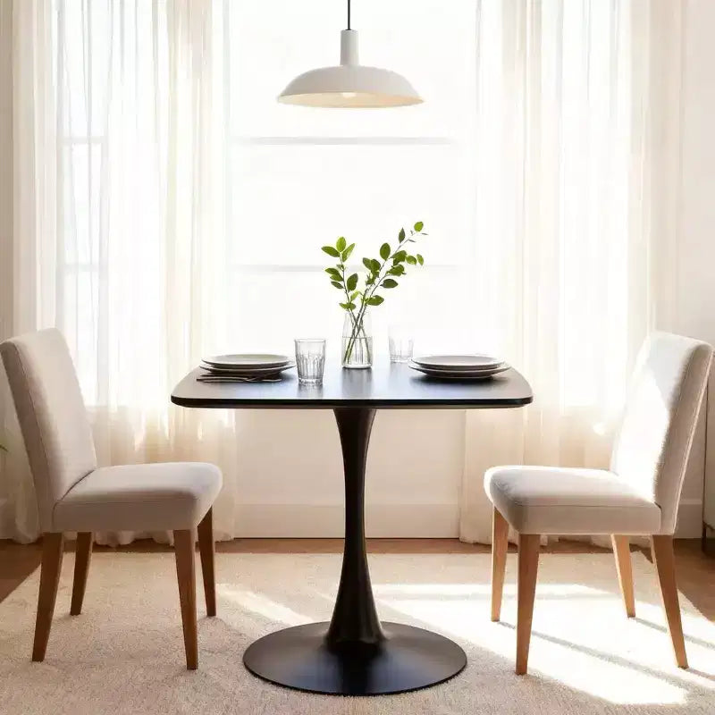 Homy Casa 23.62 Square Pedestal Dining Table  Modern Caf or Dining Table for Compact Spaces