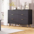 Bedroom 6 Drawer Storage Chest, 47.2 Inch Wide Modern Built-in Dresser with Deep Drawers for Living Room, Hallway, Kids Room