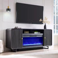 Fireplace TV Stand for Up to 80 inch TVs, Modern Entertainment Center with 36 Electric Fireplace & Adjustable Shelves for Living Room