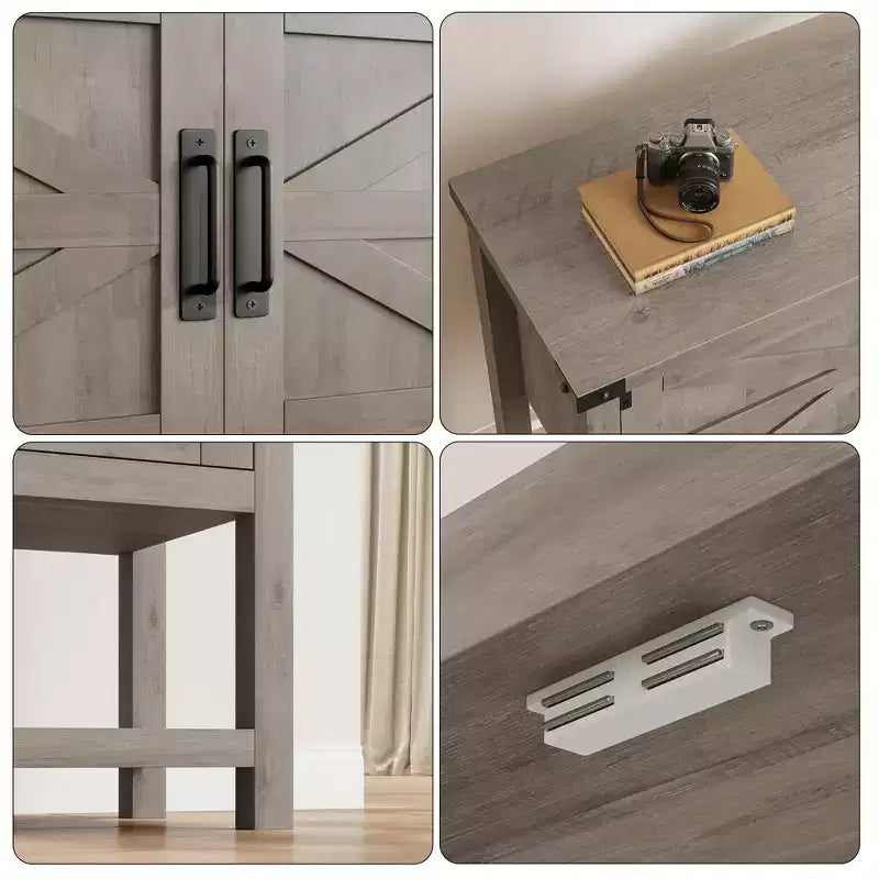 31.5 Farmhouse Console Table  2-Door Entryway Sofa Table with Open Shelf for Living Room/Kitchen/Bedroom