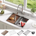 27X19x10 Inch Undermount Stainless Steel Kitchen Sink, Single Bowl, Deep Basin for Easy Kitchen Countertop Installation