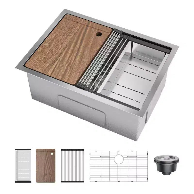 27X19x10 Inch Undermount Stainless Steel Kitchen Sink, Single Bowl, Deep Basin for Easy Kitchen Countertop Installation