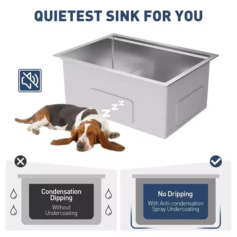27X19x10 Inch Undermount Stainless Steel Kitchen Sink, Single Bowl, Deep Basin for Easy Kitchen Countertop Installation