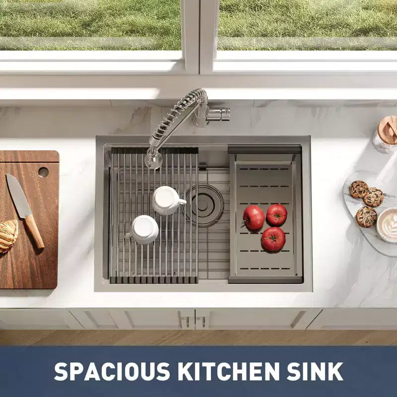 27X19x10 Inch Undermount Stainless Steel Kitchen Sink, Single Bowl, Deep Basin for Easy Kitchen Countertop Installation