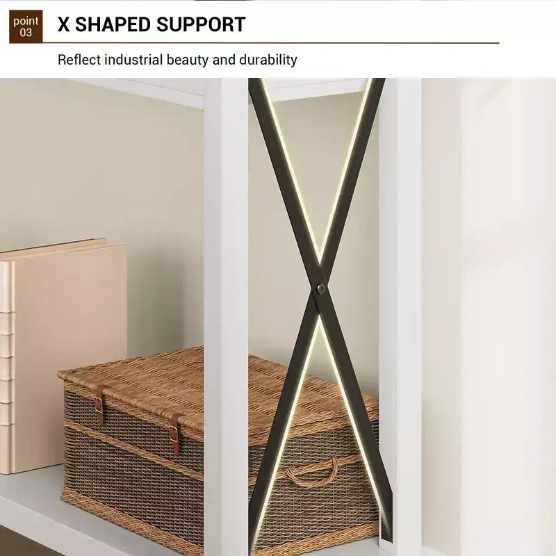Farmhouse Console Table  2-Tier with Drawers for Hallway/Living Room, MDF & Wood Legs