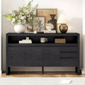 60 Accent Storage Cabinet Sideboard with 3 Drawers, Big Open Shelf & 3 Doors, Buffet Cabinet Entryway Console Table TV Stand for Living Room Kitchen