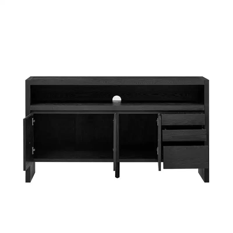 60 Accent Storage Cabinet Sideboard with 3 Drawers, Big Open Shelf & 3 Doors, Buffet Cabinet Entryway Console Table TV Stand for Living Room Kitchen
