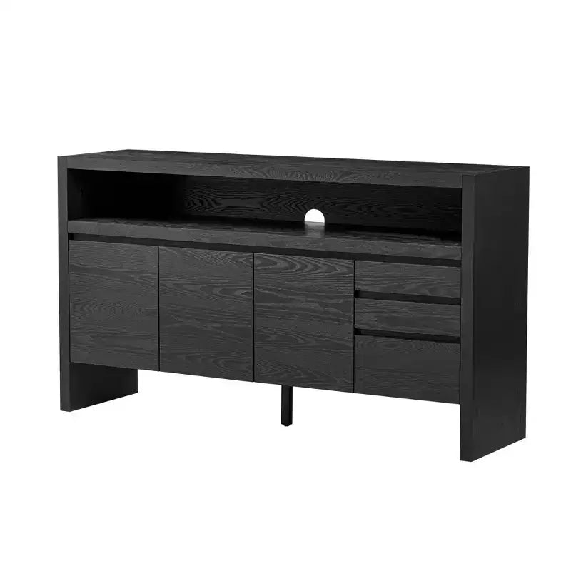 60 Accent Storage Cabinet Sideboard with 3 Drawers, Big Open Shelf & 3 Doors, Buffet Cabinet Entryway Console Table TV Stand for Living Room Kitchen