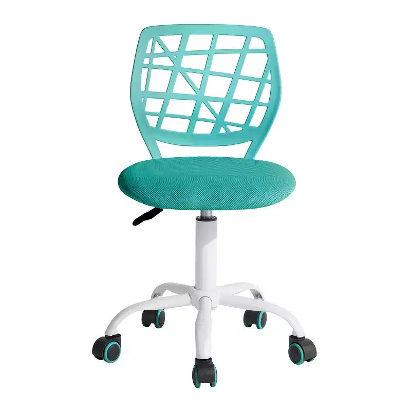 FurnitureR Desk Chair, Adjustable Computer Task Chair Office Chairs with Plastic Backrest and Padded Seat Cushion, Swivel Chair with Wheels, Green