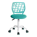 FurnitureR Desk Chair, Adjustable Computer Task Chair Office Chairs with Plastic Backrest and Padded Seat Cushion, Swivel Chair with Wheels, Green