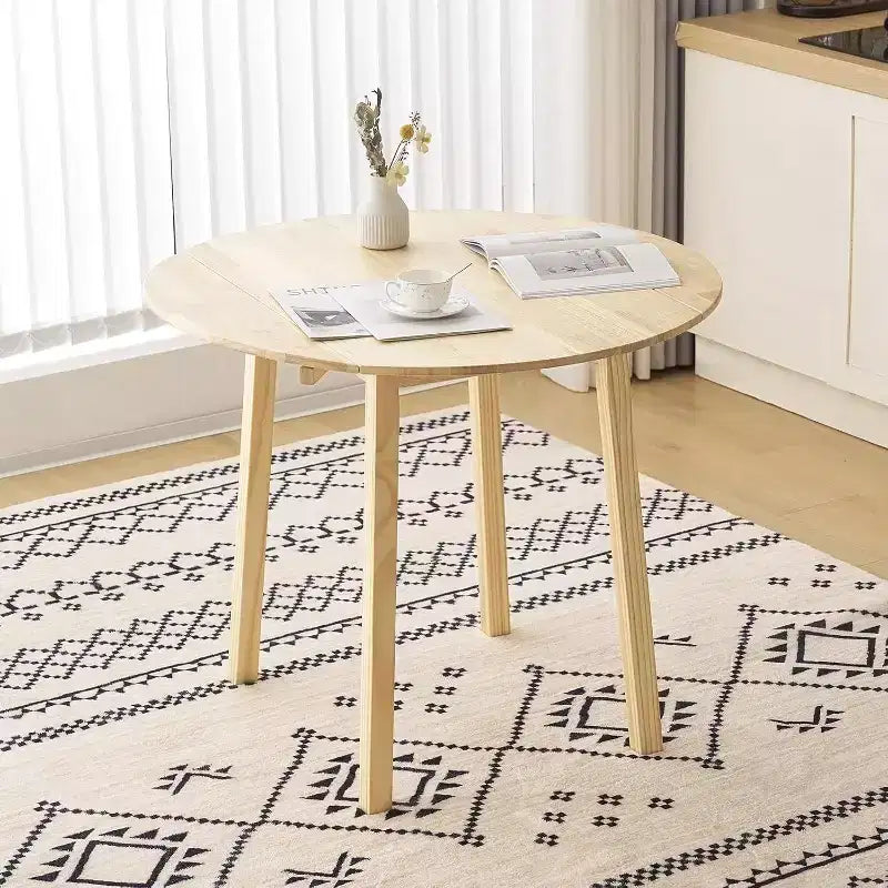 VINGLI 35 Solid Wood Folding Dining Table,Expandable Folding Round Table for Home, Apartment,Office