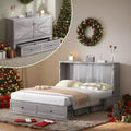 Mjkone Modern Full/Queen Size Murphy Bed Chest With Storage,NO MATTRESS,GREY