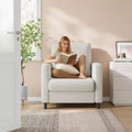 33 Beige Sofa,Supportive Armchair with Padded Seating and Lumbar Support, Comfy Reading Chair for Bedroom, for Living Room, Small Apartment