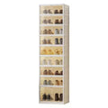 GustoWave Stackable Foldable Shoe Rack, 9 Layers Thicken Shoe Storage Boxes for Clothes, Blankets, Shoes, Books Storage, White