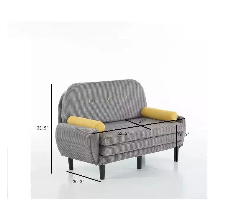 Okak Modern Small Convertible Sofa Couch with Side Pockets & USB Port,Comfy Loveseat Sleeper Sofa for Living Room,Apartment