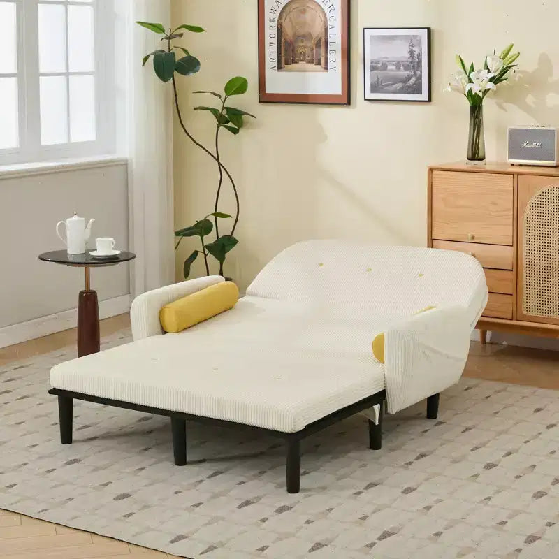 Okak Modern Small Convertible Sofa Couch with Side Pockets & USB Port,Comfy Loveseat Sleeper Sofa for Living Room,Apartment