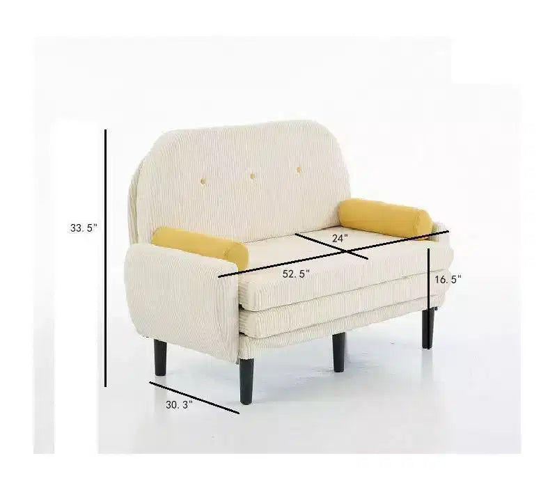 Okak Modern Small Convertible Sofa Couch with Side Pockets & USB Port,Comfy Loveseat Sleeper Sofa for Living Room,Apartment