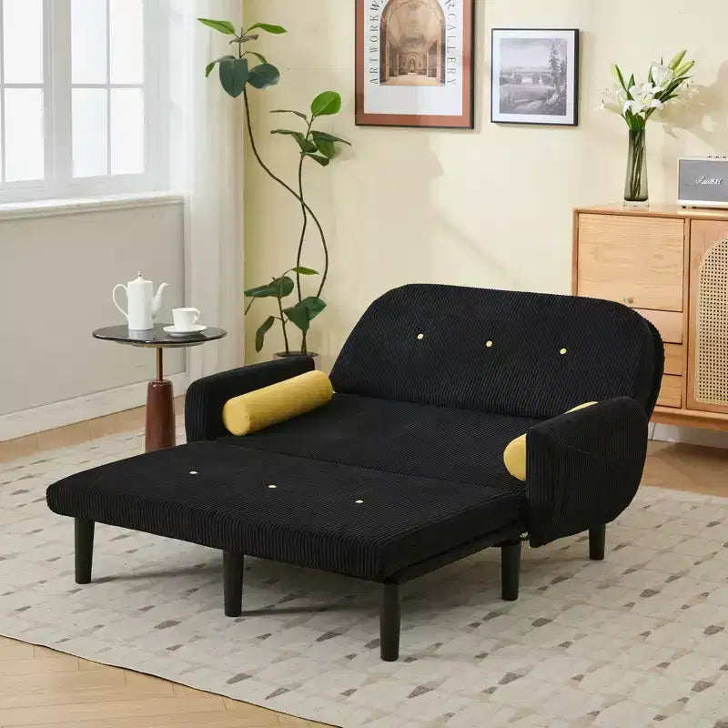 Okak Modern Small Convertible Sofa Couch with Side Pockets & USB Port,Comfy Loveseat Sleeper Sofa for Living Room,Apartment