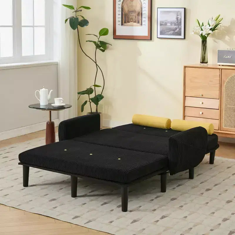 Okak Modern Small Convertible Sofa Couch with Side Pockets & USB Port,Comfy Loveseat Sleeper Sofa for Living Room,Apartment