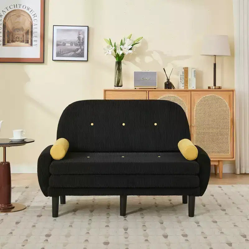 Okak Modern Small Convertible Sofa Couch with Side Pockets & USB Port,Comfy Loveseat Sleeper Sofa for Living Room,Apartment