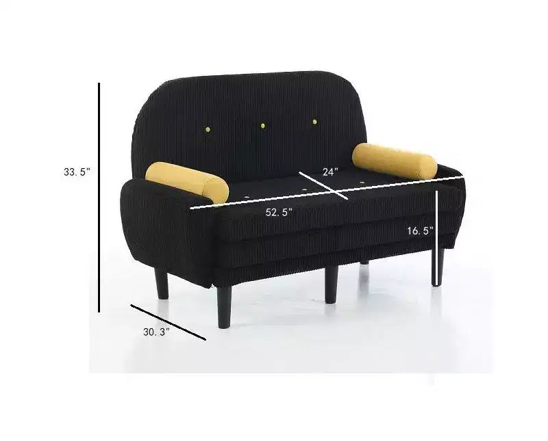 Okak Modern Small Convertible Sofa Couch with Side Pockets & USB Port,Comfy Loveseat Sleeper Sofa for Living Room,Apartment
