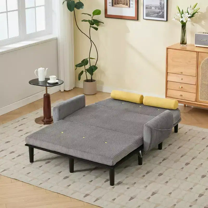 Okak Modern Small Convertible Sofa Couch with Side Pockets & USB Port,Comfy Loveseat Sleeper Sofa for Living Room,Apartment