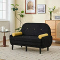 Okak Modern Small Convertible Sofa Couch with Side Pockets & USB Port,Comfy Loveseat Sleeper Sofa for Living Room,Apartment