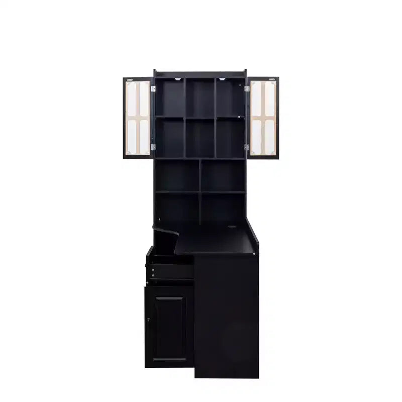 CLIHOME 2-in-1 L-Shaped Corner Computer Desk for Home Office or Study, Study Table with Drawers, Bookshelf & Hutch, Large Working Space