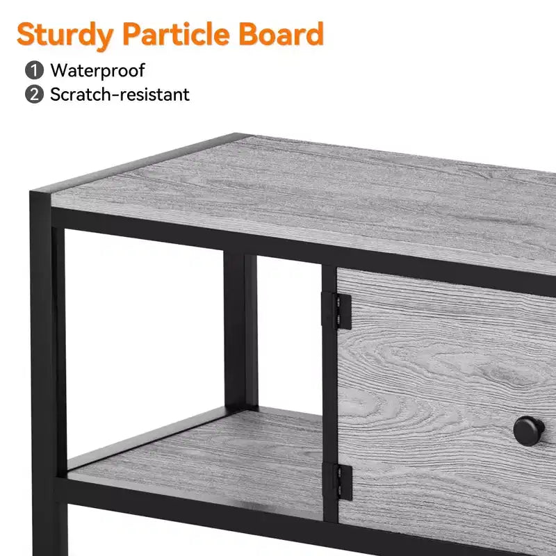 TV Stand for TV up to 65 Inches, Large TV Console Table with 2 Closed Storage Spaces and Open Compartments, Wooden Entertainment Center with Feet