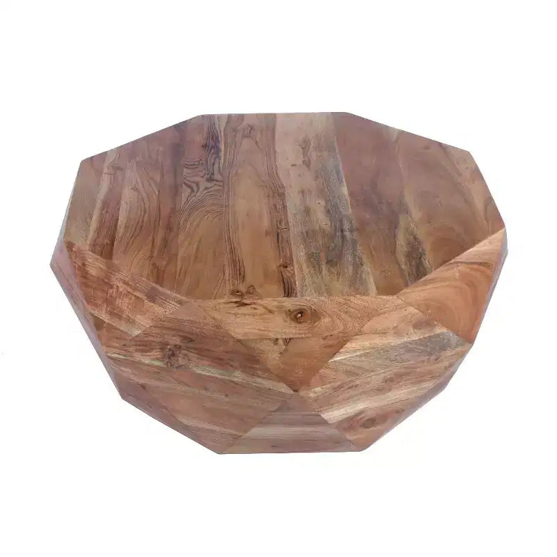 Royal Hampton 33 Inch Diamond Shape Acacia Wood Coffee Table With Smooth Top, Natural Brown