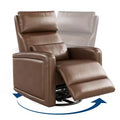 CuisinSmart Recliner Chair, Swivel Armchair with Adjustable Backrest & Footrest, Faux Leather Wingback Sofa, Hidden Pull Tab Reclining Mechanism